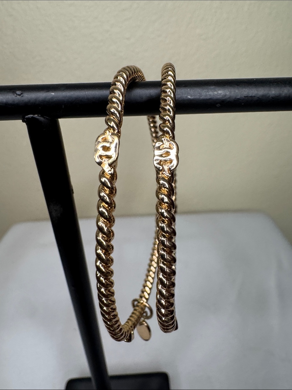 Gold-Tone Twisted Chain Bracelet Set - Brand Unknown